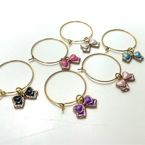 Bow Wine Charms - Set of 6